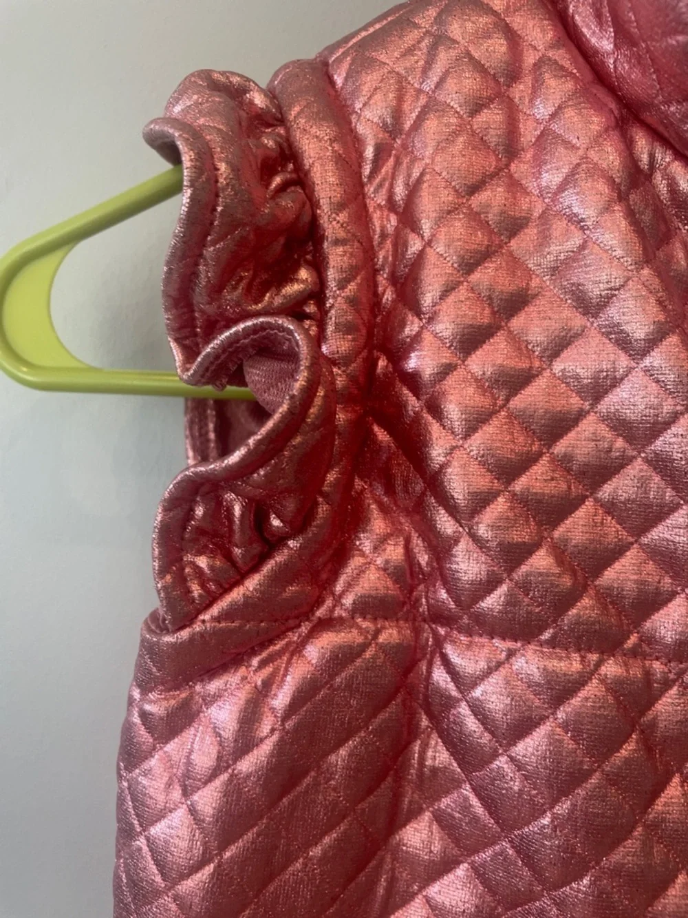 Girls' Metallic Pink Quilted Vest hello kitty size 6x